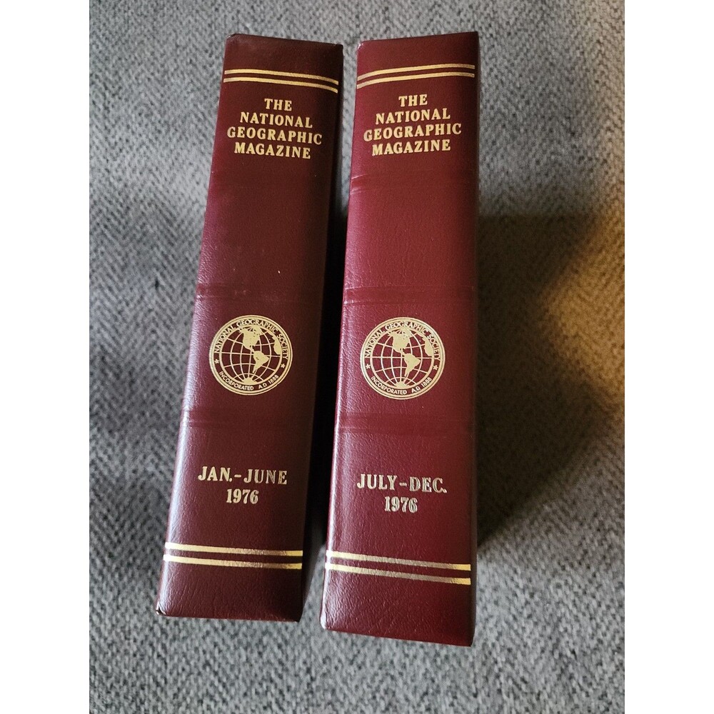 Lot 2 (1 yr) National Geographic Magazine EMPTY Slip Cover/Case/Holder 1976
